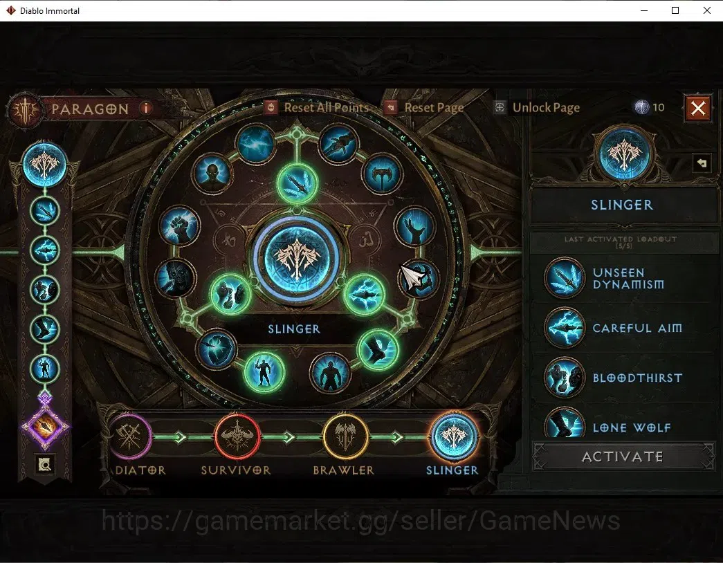 Diablo Immortal Accounts High-End SEA - Verathiel  |CS ON|Lv60(718)|Druid|40K CR|Reso 330|Paragon Maledictor|Inferno V|1 10