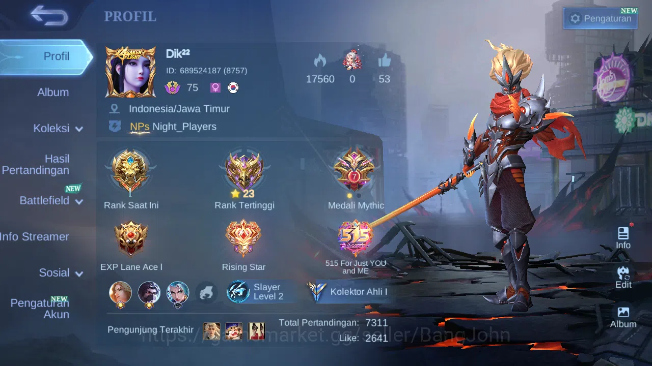 Hero 115 Skin 195 | Annual Hayabusa | Sanrio Floryn | CC Natalia | Dtamer Kimmy, Ling | Venom Gusion check ss ML1377B Mobile Legends: Bang Bang Others Hero 115 Skin 195 | Annual Hayabusa | Sanrio Flory image 1