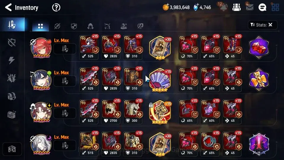 Epic Seven Accounts Mid-Tier ASIA UNVERIF|19 ML(Salome,LOTScales,GRas,BArunka)+PFbyblis,Setsuka|AUTO W Hunt|SPD 291 19