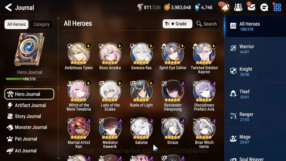 Epic Seven Accounts Mid-Tier ASIA UNVERIF|19 ML(Salome,LOTScales,GRas,BArunka)+PFbyblis,Setsuka|AUTO W Hunt|SPD 291 6