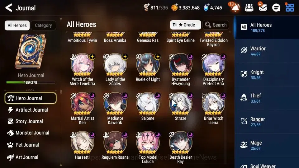 Epic Seven Accounts Mid-Tier ASIA UNVERIF|19 ML(Salome,LOTScales,GRas,BArunka)+PFbyblis,Setsuka|AUTO W Hunt|SPD 291 7