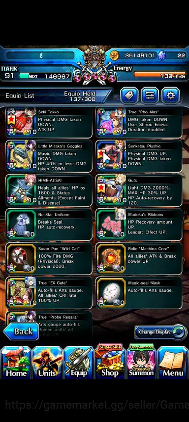 Grand Summoners Accounts Global|Rank 91|Mono Light + 22 Ascend|[Emiya,Sayak image 5