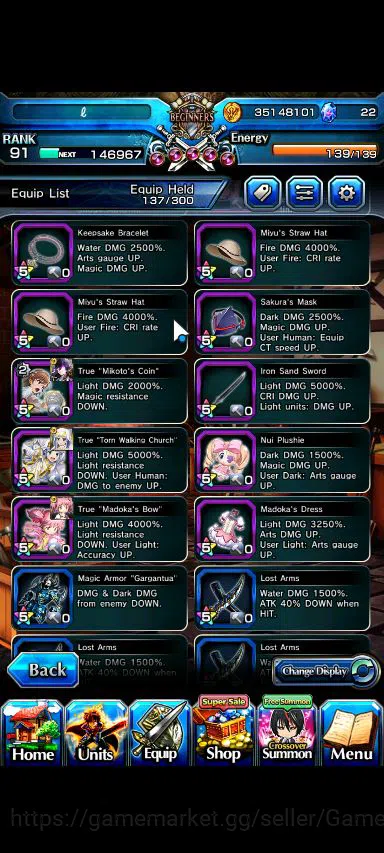 Grand Summoners Accounts Global|Rank 91|Mono Light + 22 Ascend|[Emiya,Sayak image 8