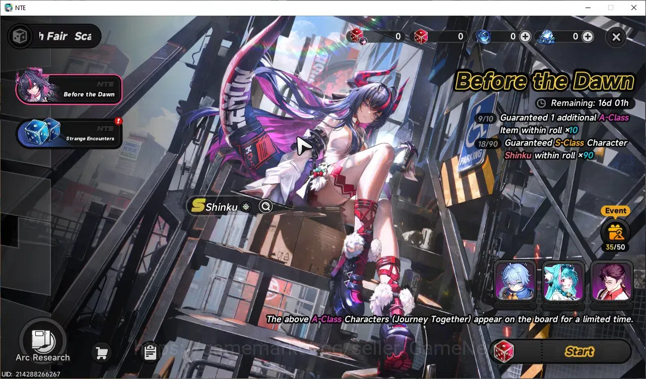 Neverness to Everness Accounts GLOBAL NA |HL 5|1 Limited S-Class|Shinku + Signature|3 Selector On|Underboss Glider|Male 5