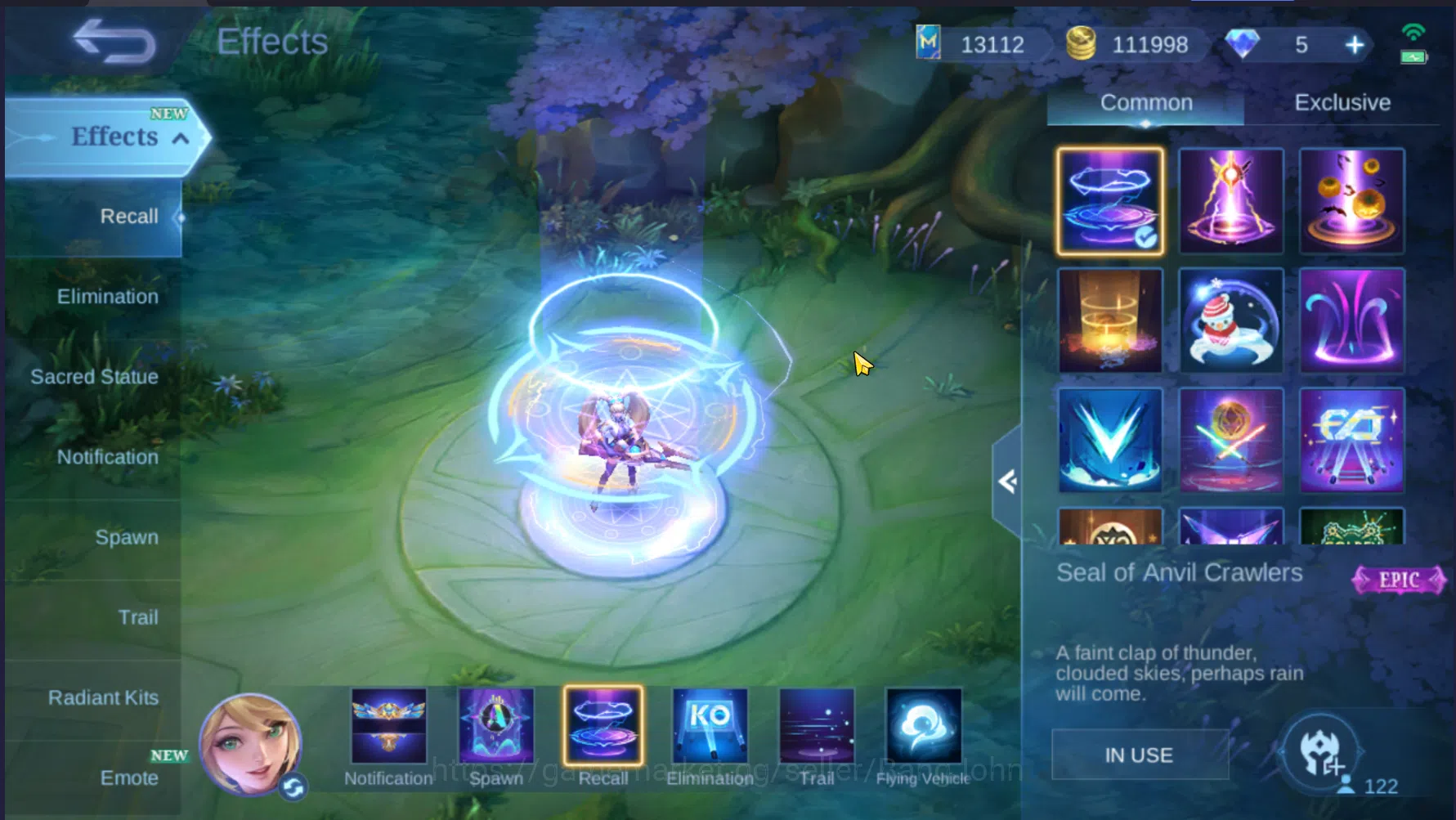 Mobile Legends: Bang Bang Accounts Others Hero 122 | Skin 196 | Recall Tas Tas on | Zodiac Hilda | KOF Karina | Roger 11