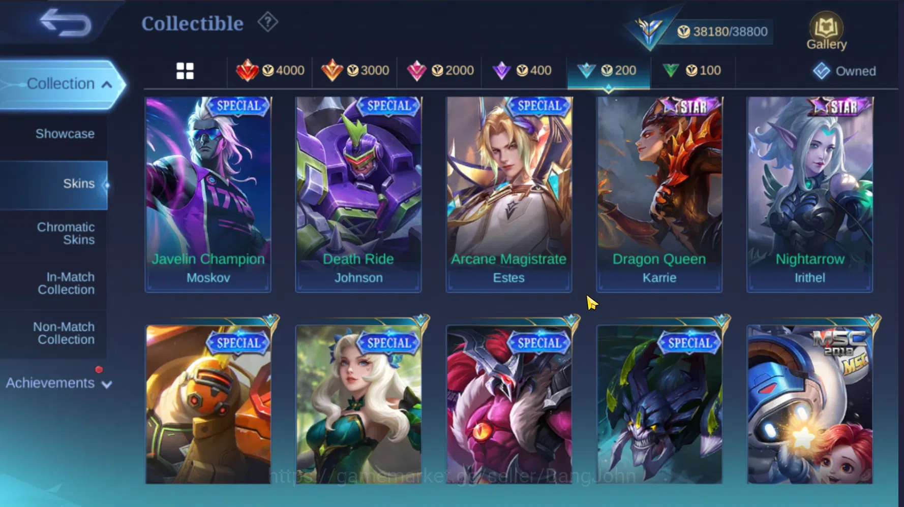 Mobile Legends: Bang Bang Accounts Others Hero 122 | Skin 196 | Recall Tas Tas on | Zodiac Hilda | KOF Karina | Roger 7