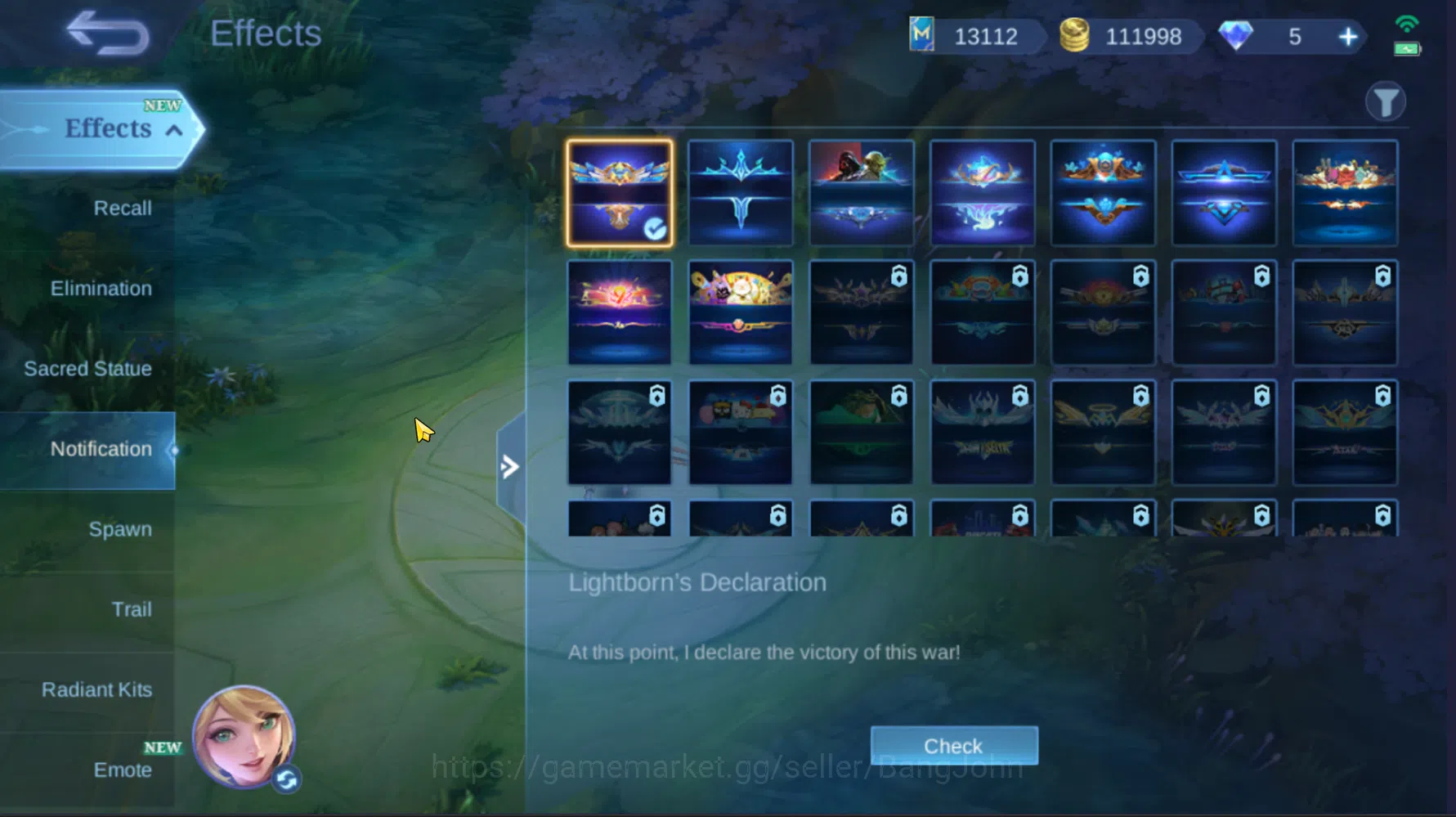 Mobile Legends: Bang Bang Accounts Others Hero 122 | Skin 196 | Recall Tas Tas on | Zodiac Hilda | KOF Karina | Roger 9
