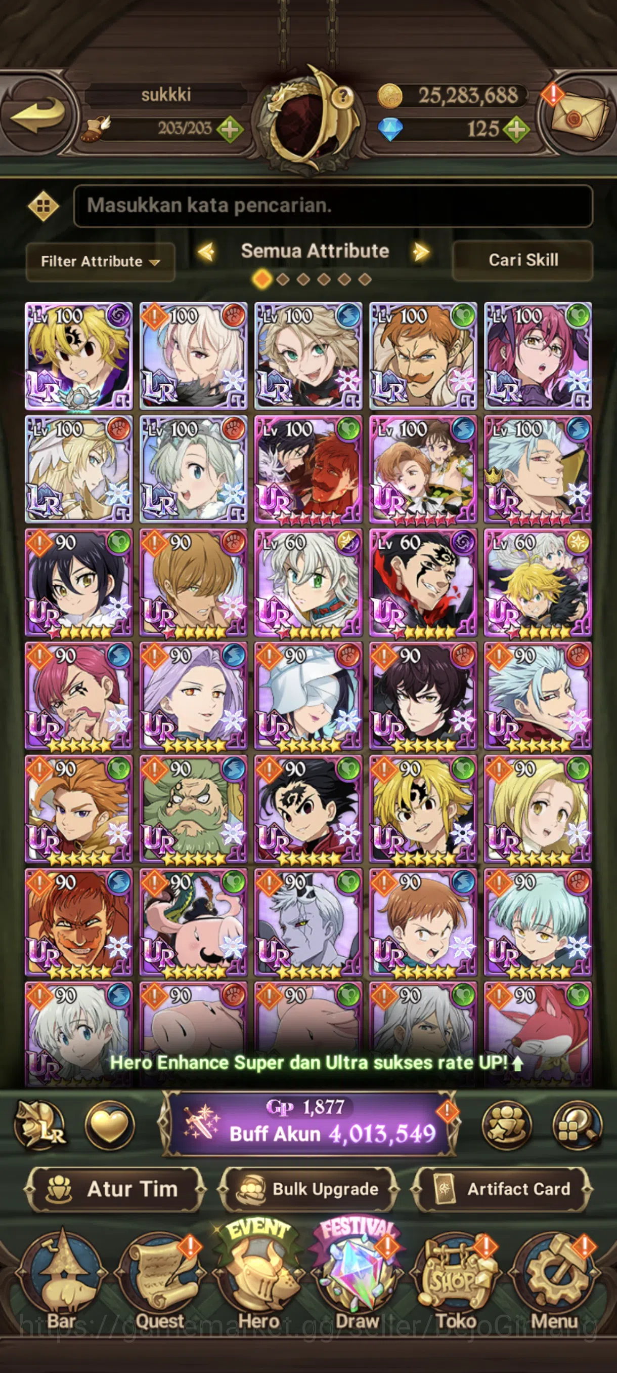 The Seven Deadly Sins: Grand Cross Accounts Midgame Asia CC 4M|Chapter 25|7LR+7UR: Nemesis Meli, Roxy, Brunhild 1