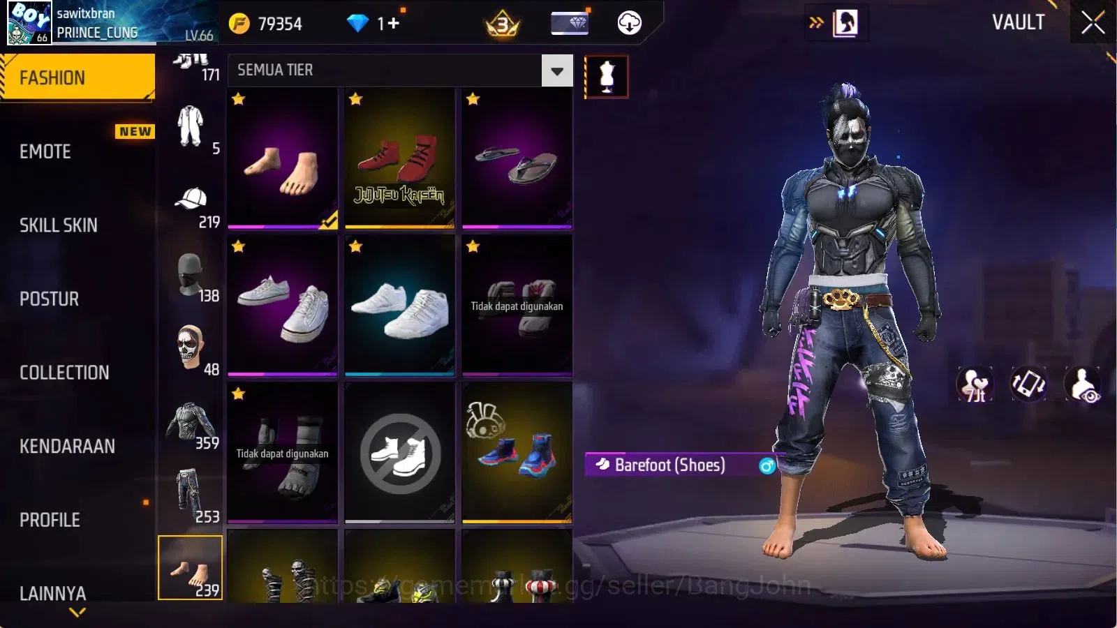 Free Fire Accounts Indonesia | Evo(MP40 Lvl7) | Vault 395 | Bundle Yu image 13