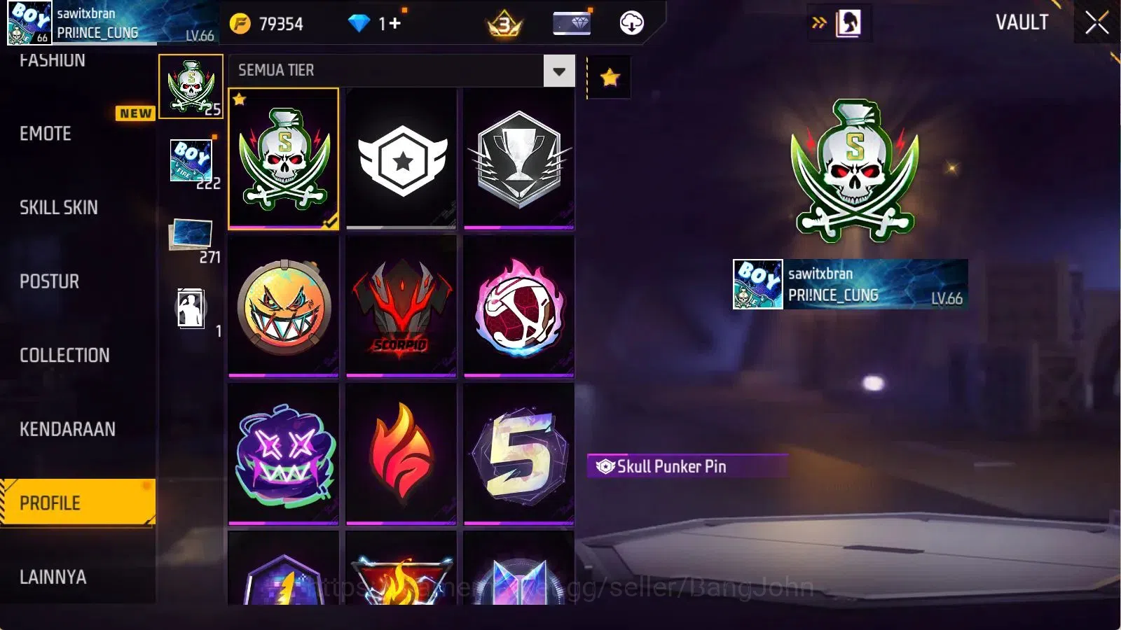 Free Fire Accounts Indonesia | Evo(MP40 Lvl7) | Vault 395 | Bundle Yu image 16