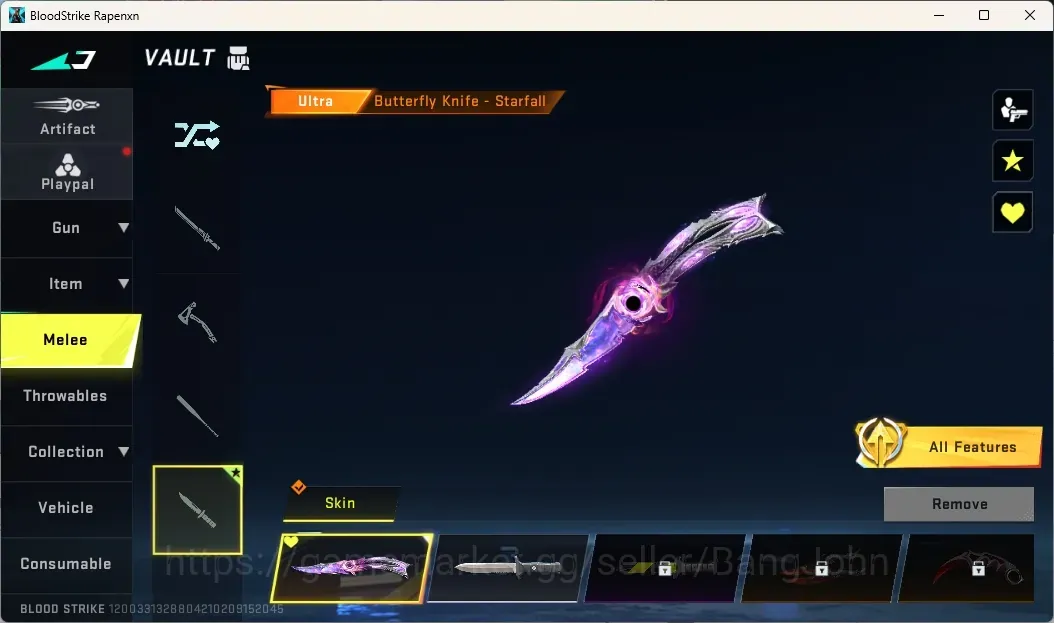Blood Strike Accounts Others ASIA | 1 EVO Gun: FAL|Ultra Melee:Butterfly Knife-Starfall|1 AOT Gun|3 Ultra Guns|2 Ultra 1