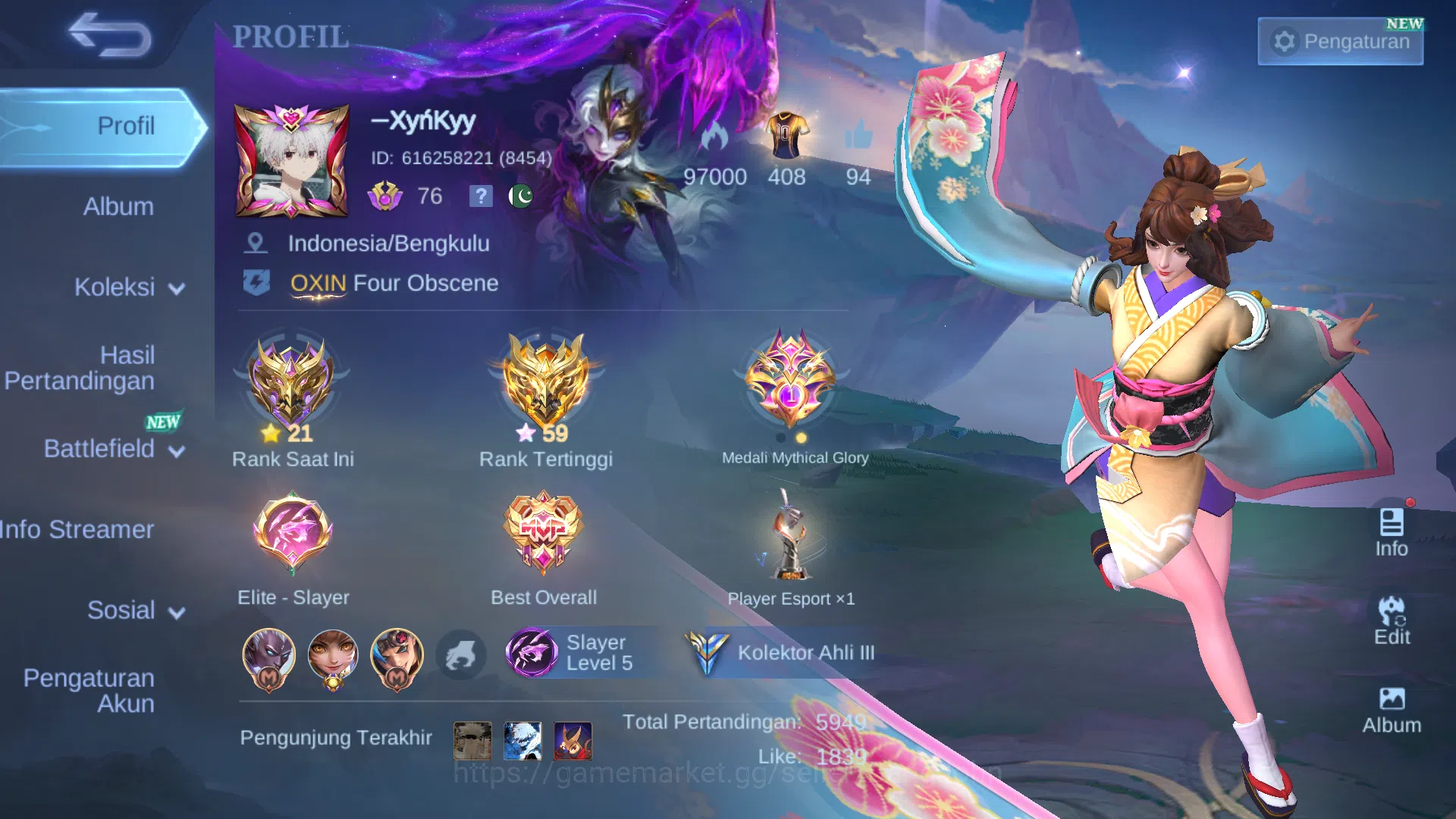 Hero 119 | Skin 182 | Ex Glory 59 | Spongebob Cyclops | Lightborn Alucard | Anniv Akai | Myth2024 Clint | DragonTamer Valir Ling ~ ML545B Mobile Legends: Bang Bang Others Hero 119 | Skin 182 | Ex Glory 59 | Spongebob Cycl image 1