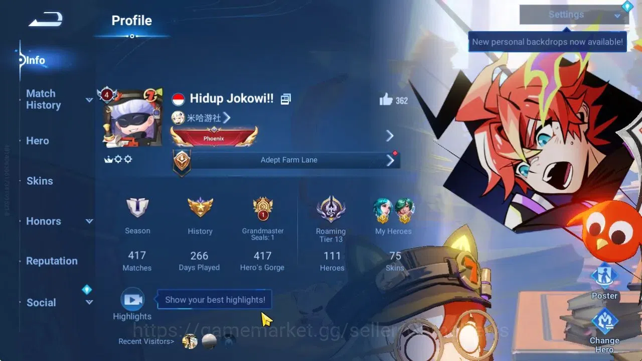 Honor of Kings Accounts Hero111 Skin75|Luban(Blessed),Angela (Legend),Hou  image 2