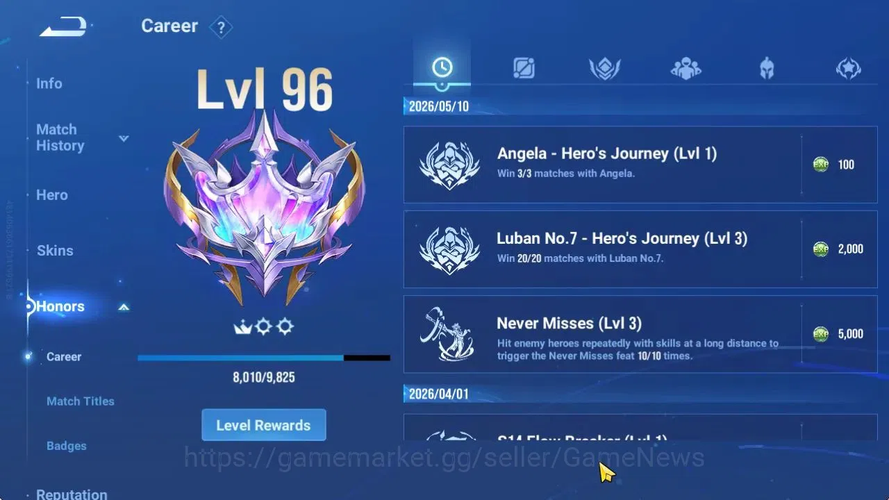 Honor of Kings Accounts Hero111 Skin75|Luban(Blessed),Angela (Legend),Hou  image 6
