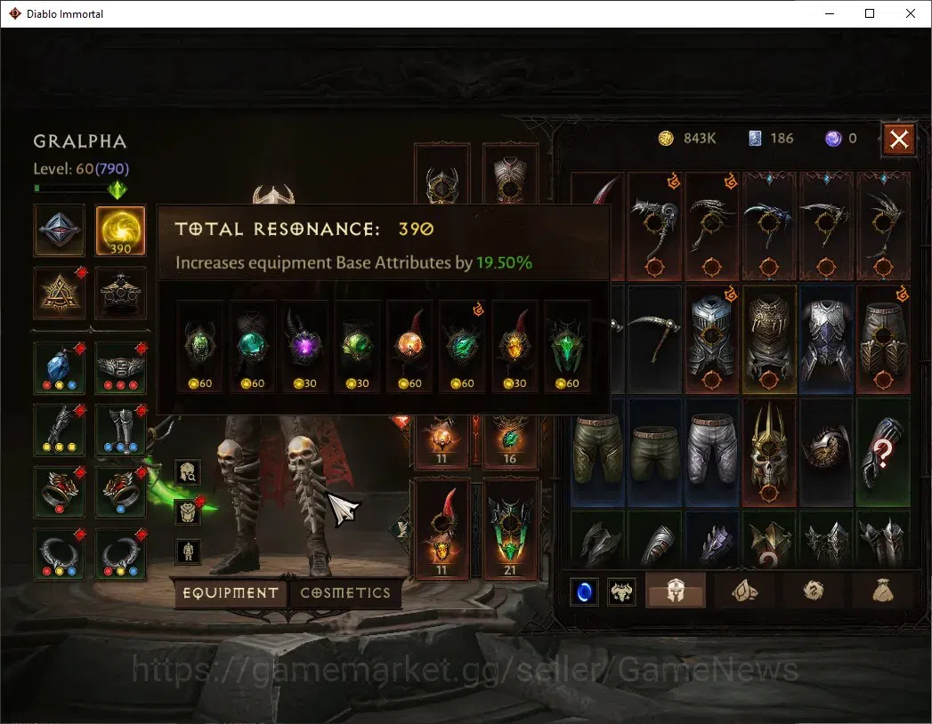 Diablo Immortal Accounts SEA - Verathiel|CS ON|Lv 60 (790)|Necromancer|CR 4 image 4