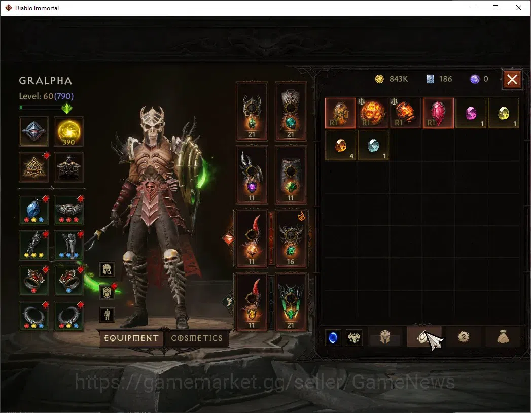 Diablo Immortal Accounts SEA - Verathiel|CS ON|Lv 60 (790)|Necromancer|CR 4 image 6