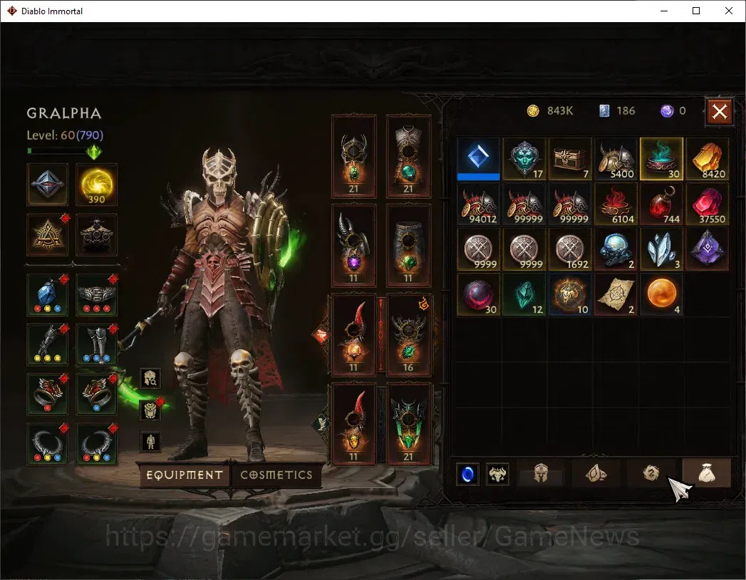 Diablo Immortal Accounts SEA - Verathiel|CS ON|Lv 60 (790)|Necromancer|CR 4 image 7