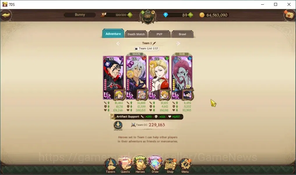 The Seven Deadly Sins: Grand Cross Accounts Endgame Global|73 LS+89 Dm|4,1M CC|2 LR+6 UR+Collab 12