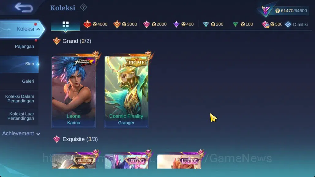 Mobile Legends: Bang Bang Accounts Collector Hero 122|Skin 227|Highest Imortal 128|Karina KOF,Prime 6