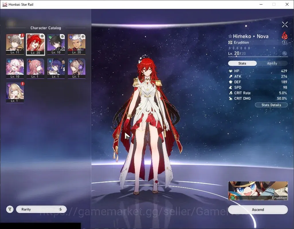 Honkai Star Rail Accounts Starter ASIA|Starter|1 Golden Companion|TL 7|2 Limited| Himeko Nova & Archer |Male MC|Herta Space 1