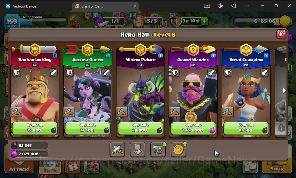 Clash of Clans Accounts LV 159|TH 14-BH 10|HH 8|Limited Skin|BK 44,AQ 75,G image 6