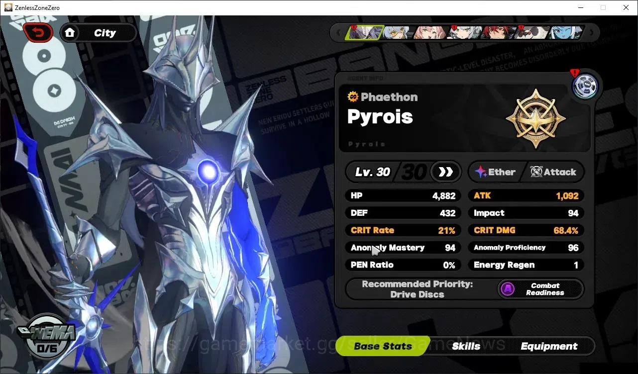 Zenless Zone Zero Accounts Starter ASIA|IK 30|S1 Ch2|10K PolyChrome|Starter 1 Limited [Pyrois]+1 Standard[Soldier11]|All 6