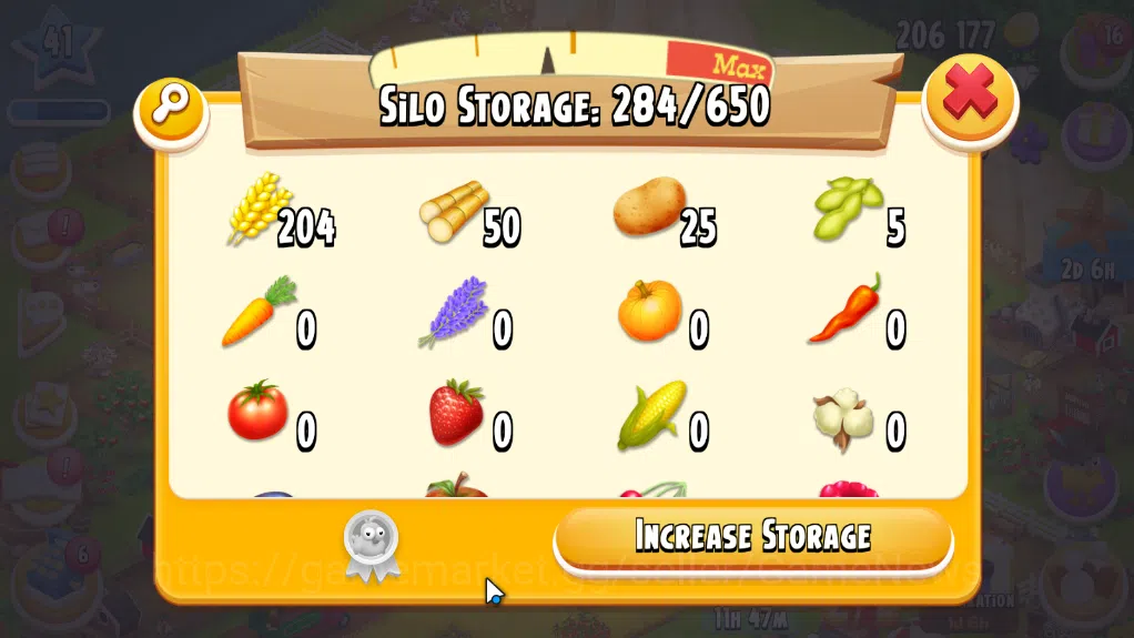 Hay Day Accounts Level 41| Barn Storage 1100 + Silo Storage 650 | 206k Coins,27 Dm |CN ON|Log Supercell ID|Take Email|Check 7