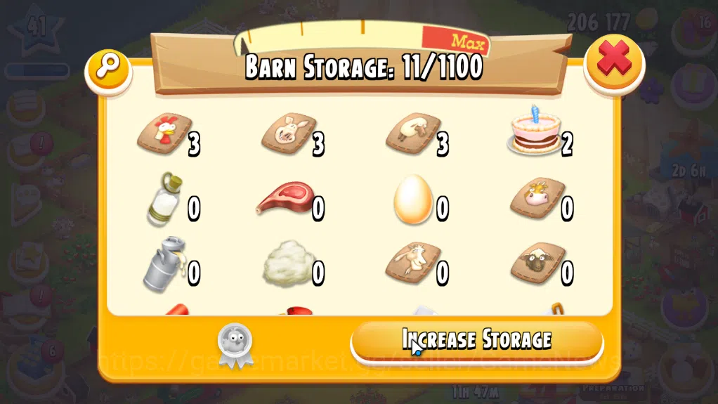 Hay Day Accounts Level 41| Barn Storage 1100 + Silo Storage 650 | 206k Coins,27 Dm |CN ON|Log Supercell ID|Take Email|Check 8