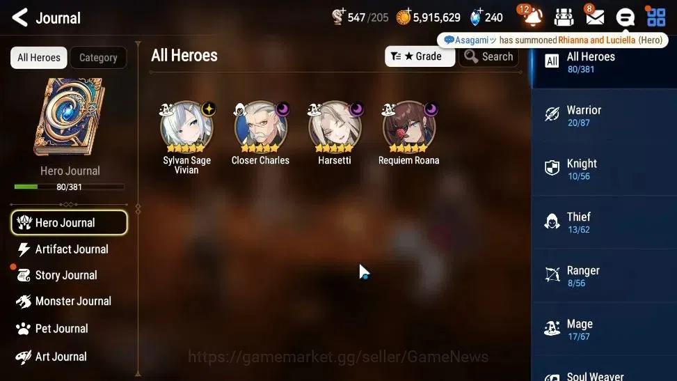 Epic Seven Accounts EU Verif|New Era|4 ML(Har Setti,SS Vivian,Req Roan image 6
