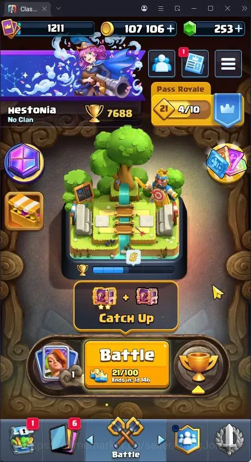 Clash Royale Accounts Others Trophy 7688|CL 1211|KTL 13|119 Cards|5 Champ|2 Hero|10 Evo|Arena 20|253 Gems|Proteck 1