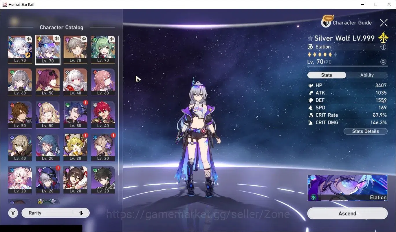 Honkai Star Rail Accounts End Game Asia|TL60|Ready Gacha 22,9K Stellar Jade|4 Limited,SW999 Team|Silver Wolf 5