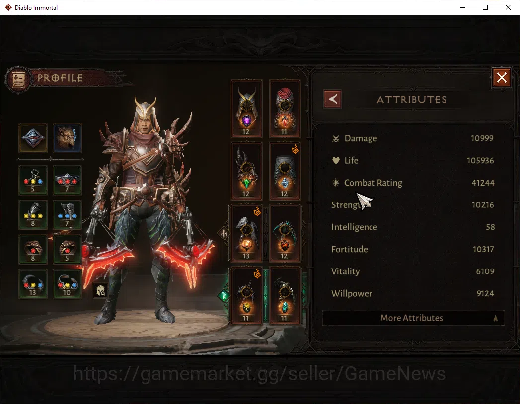Diablo Immortal Accounts SEA-Anu|CS ON|Lv60(860)|Demon Hunter|CR 41k|Reso 3 image 3