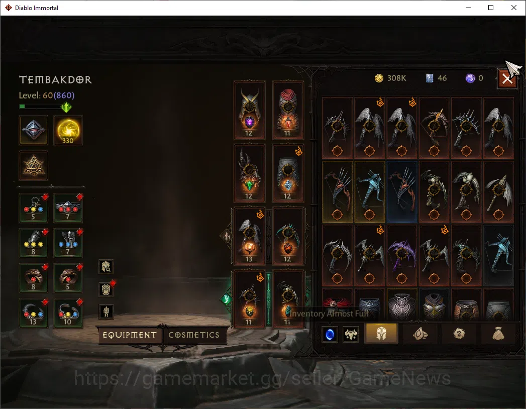 Diablo Immortal Accounts SEA-Anu|CS ON|Lv60(860)|Demon Hunter|CR 41k|Reso 3 image 5