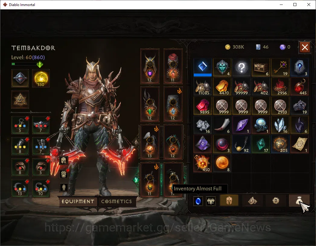 Diablo Immortal Accounts SEA-Anu|CS ON|Lv60(860)|Demon Hunter|CR 41k|Reso 3 image 7