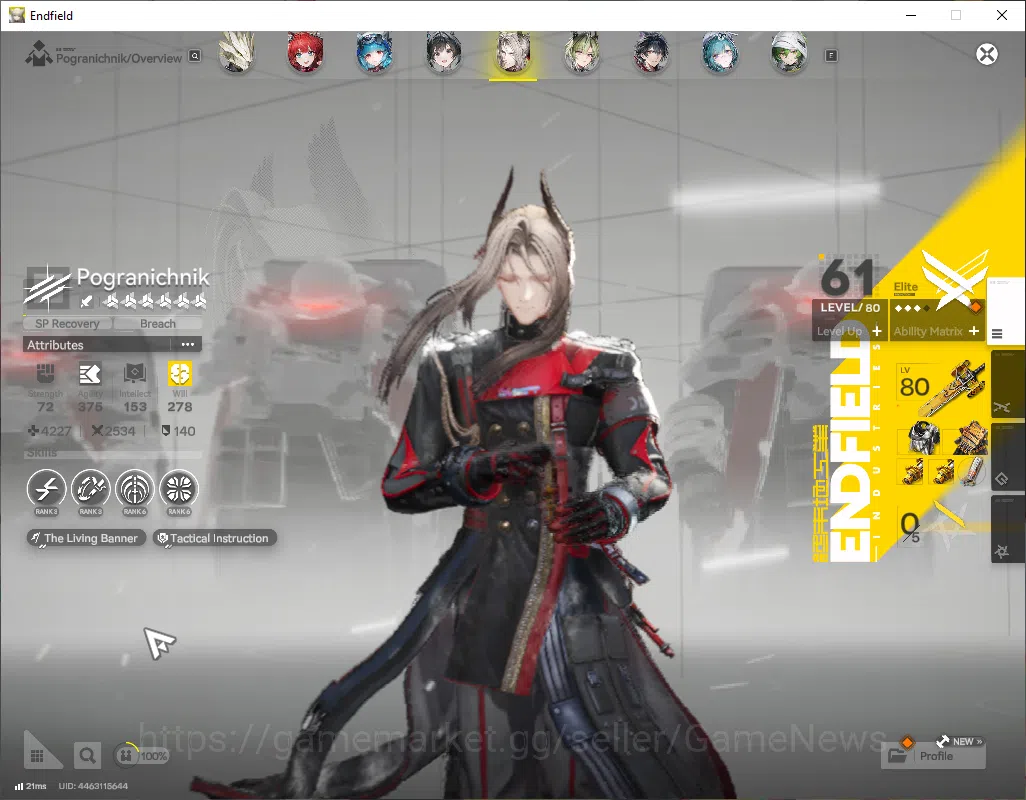 Arknights: Endfield Accounts ASIA|Lv57|SSR6(2Limit)+11(*6 Weapon)|Laevatain+sig image 17