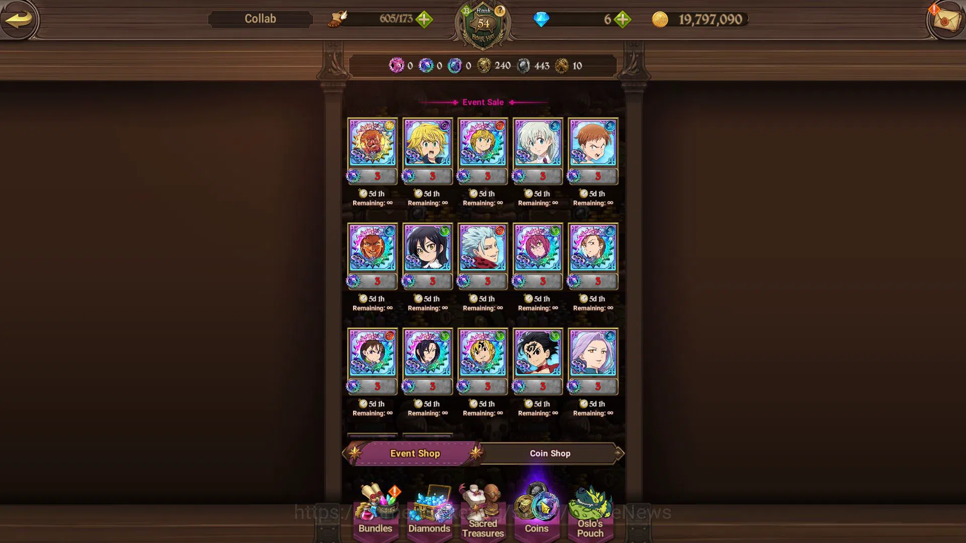 The Seven Deadly Sins: Grand Cross Accounts Global|2M CC|Starter Ch5|1 LR+4 UR+Full Collab Kon image 10