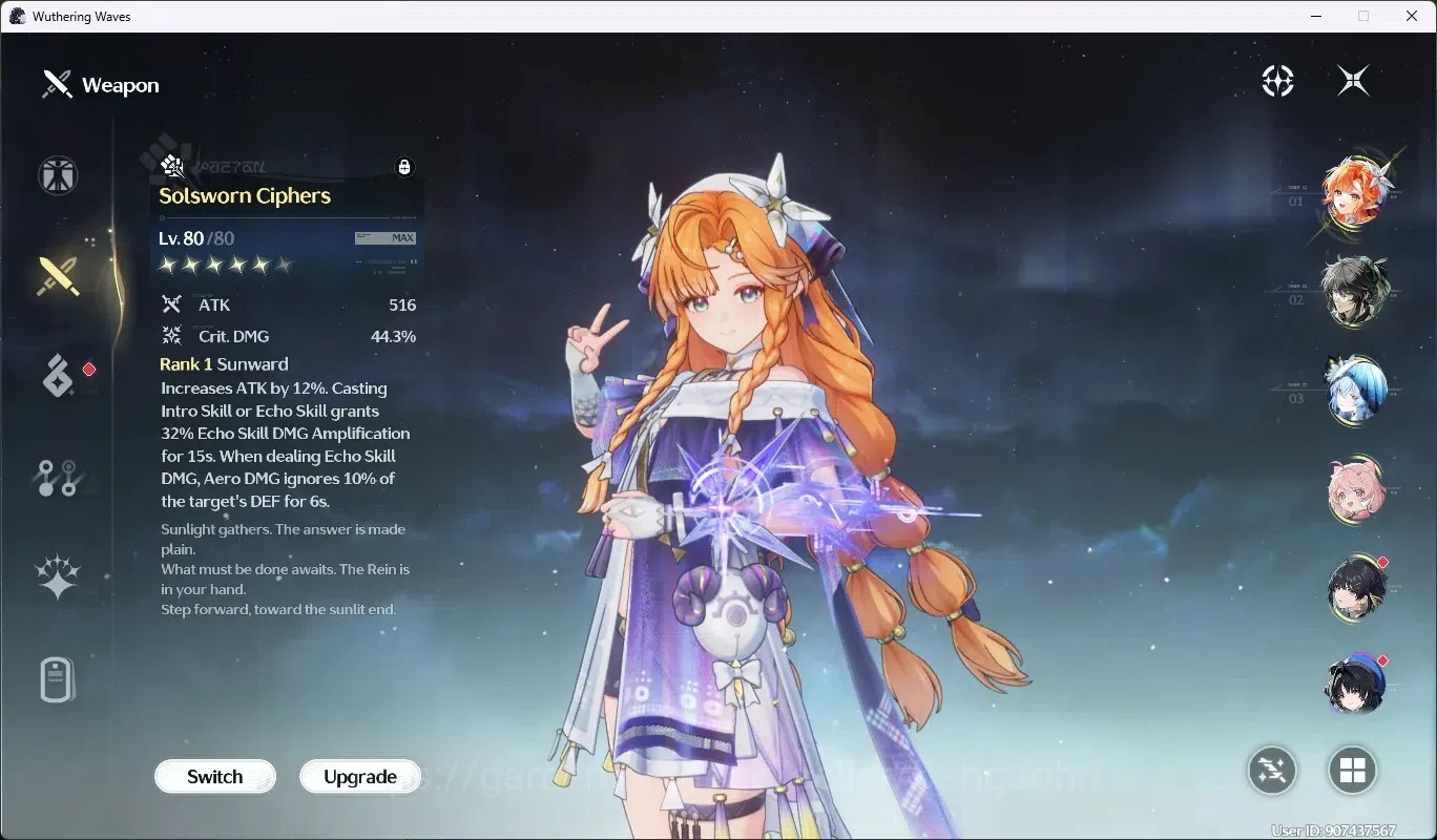 Wuthering Waves Accounts SEA|UL 50|Rank 6|3 Char Limited [Sigrika,Qiuyuan,S image 4