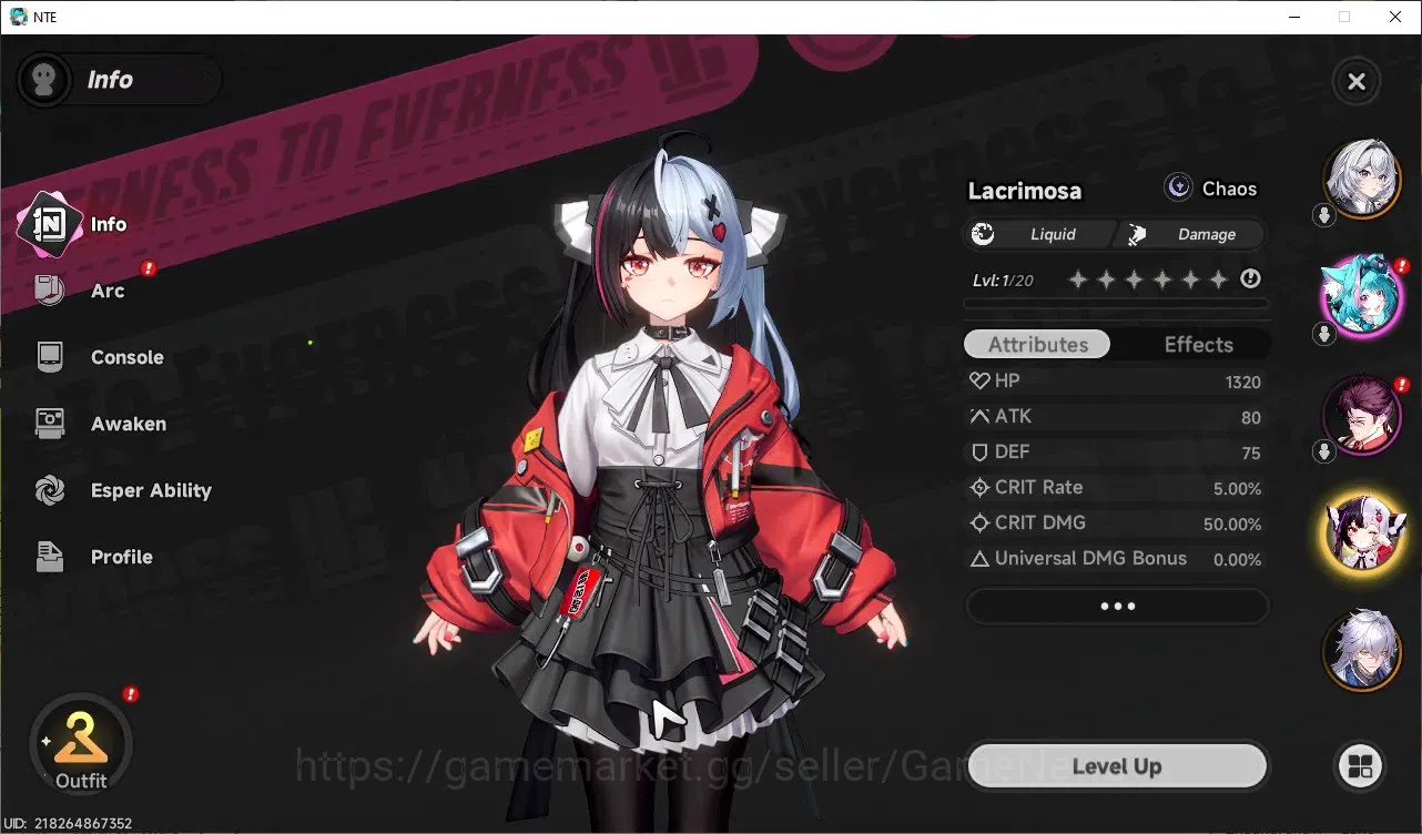 Neverness to Everness Accounts GLOBAL Europe|HL 3|2 S-Class (Lacrimosa,Baicang)|1 image 3