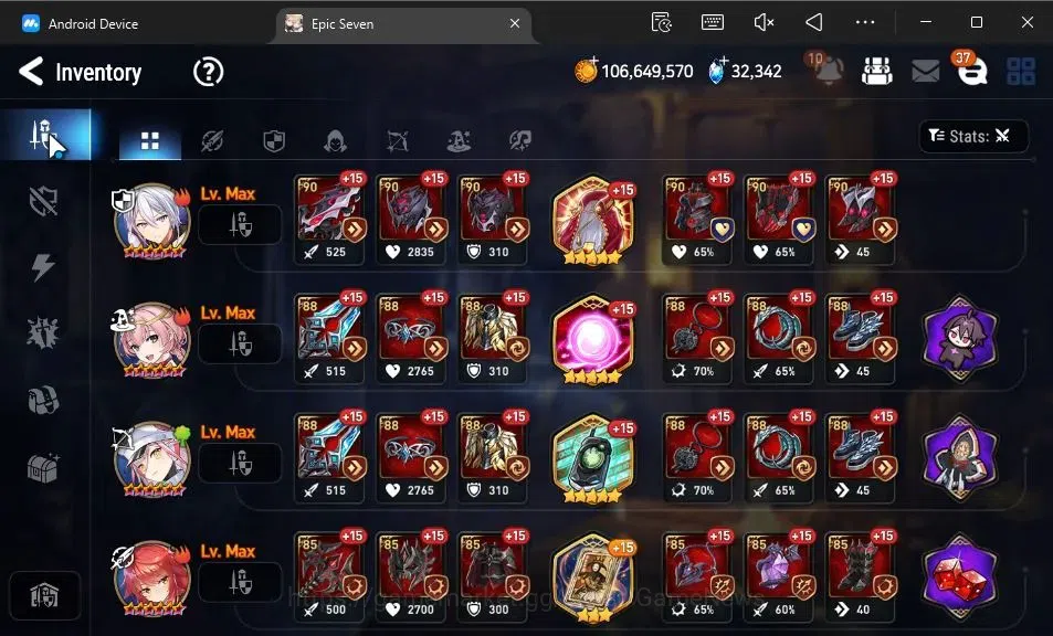 Epic Seven Accounts GLOBAL Unverif|14 ML(Ruele oL,Har setti,E Ilynav,E image 13
