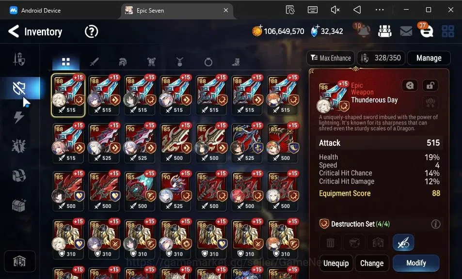 Epic Seven Accounts GLOBAL Unverif|14 ML(Ruele oL,Har setti,E Ilynav,E image 14