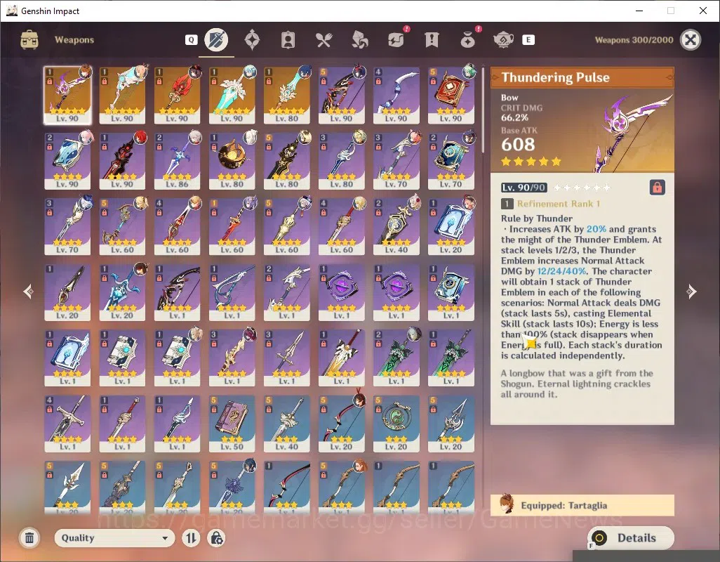 Genshin Impact Accounts ASIA|AR 57|8 Limited+5(5*Weapon),(Hutao,Yoimiya)+S image 4