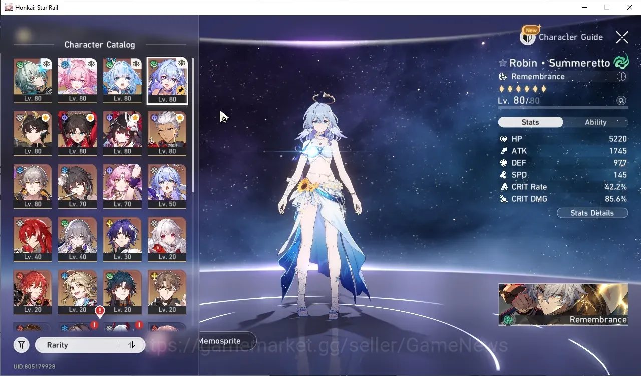 Honkai Star Rail Accounts Others Asia|TL 67|2 PremTeam|14 Limited (Anaxa,Cerydra,Archer E1)+Sign Cyrene E2,Robin