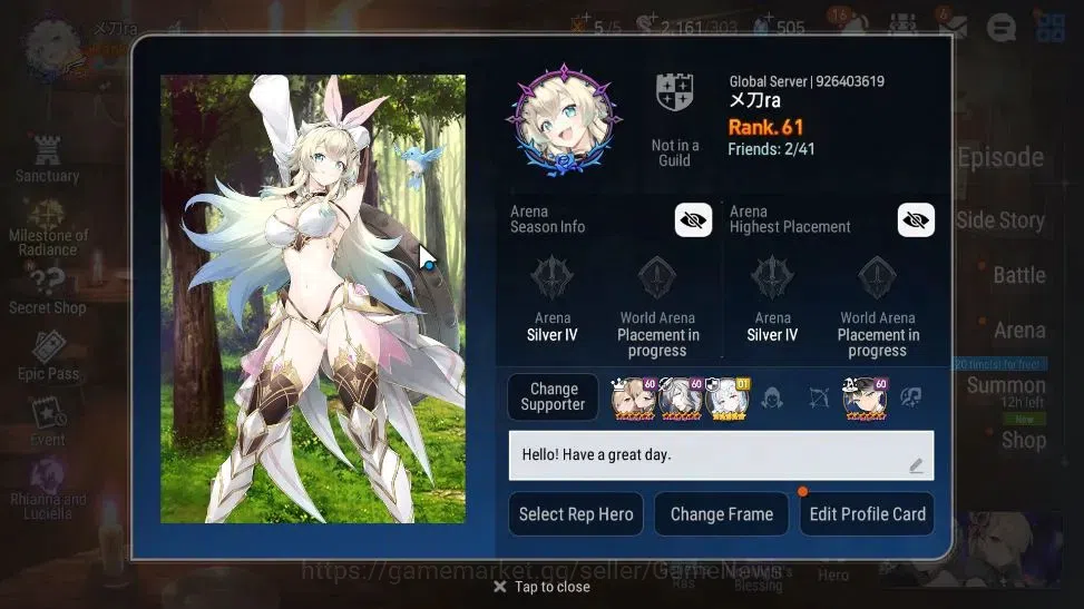 Epic Seven Accounts GLOBAL UnVerif|New Era|8 ML(Rhiana& Luciel,ZIO,Bel image 2