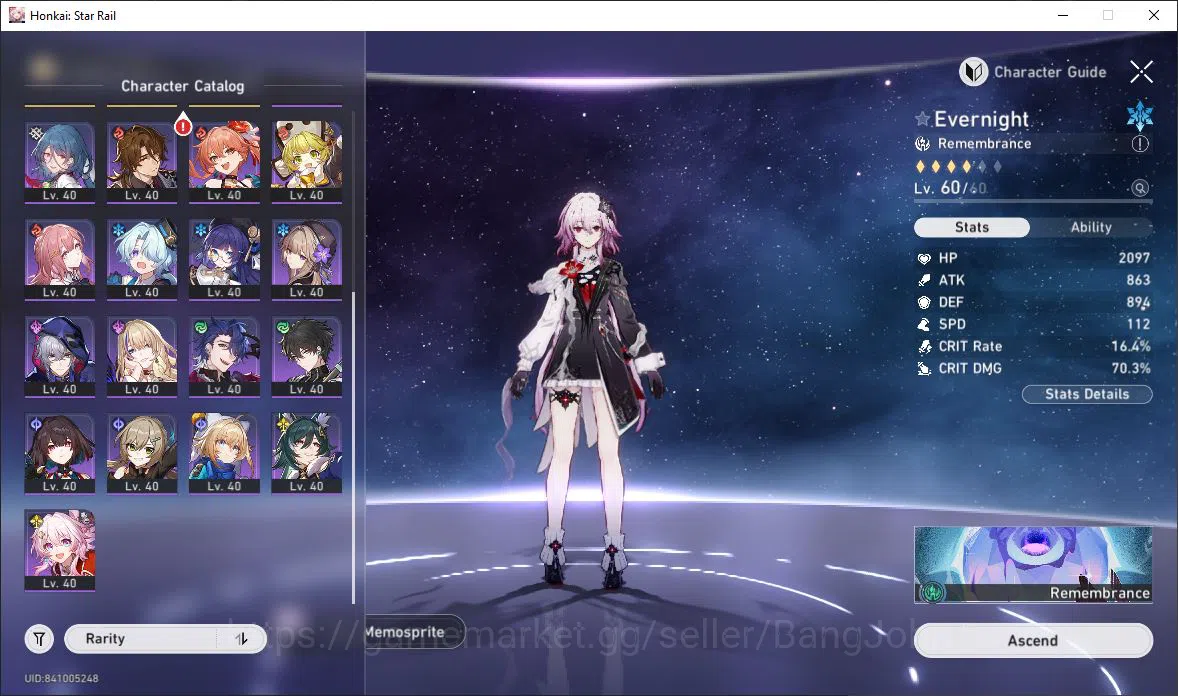 Honkai Star Rail Accounts [ASIA] TL 46 | 11 Limit | Archer | Hyacine | Evern image 13