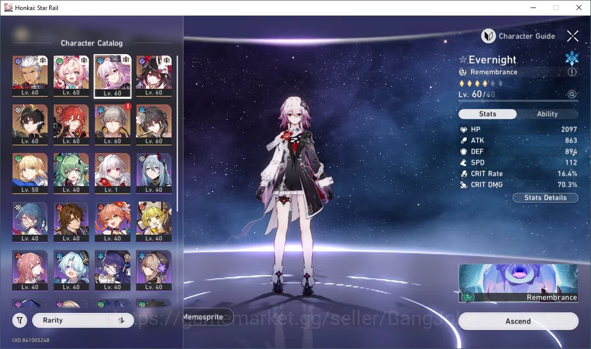 Honkai Star Rail Accounts [ASIA] TL 46 | 11 Limit | Archer | Hyacine | Evern image 14