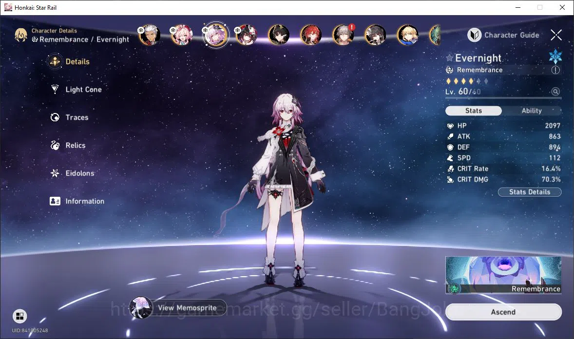 Honkai Star Rail Accounts [ASIA] TL 46 | 11 Limit | Archer | Hyacine | Evern image 15