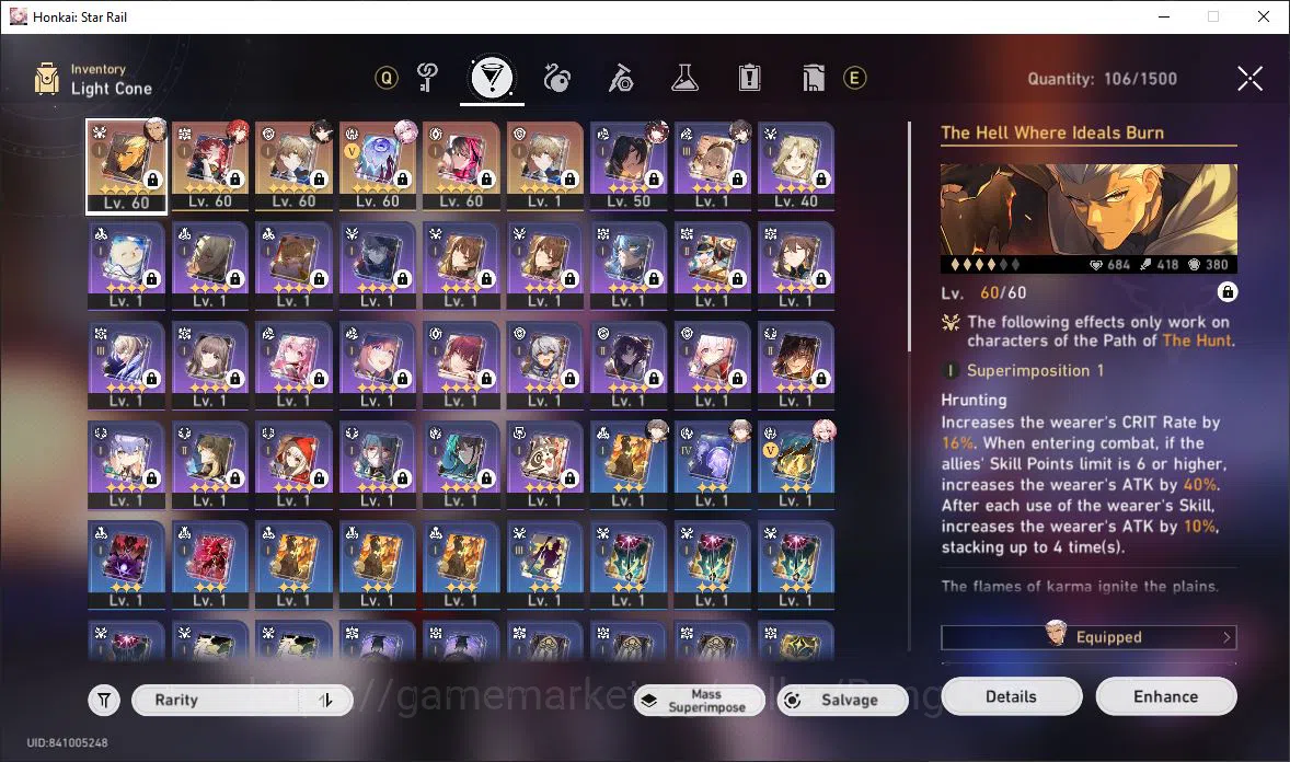 Honkai Star Rail Accounts [ASIA] TL 46 | 11 Limit | Archer | Hyacine | Evern image 8
