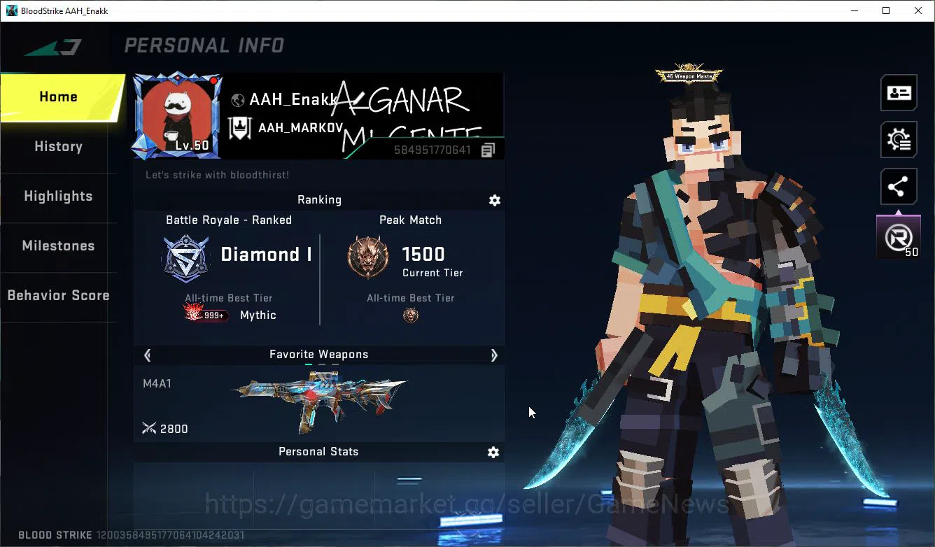 Blood Strike Accounts ASIA|ETERNAL MAX AK47-OverLord+MELE DualBlades|10  image 2