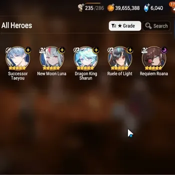 Epic Seven Accounts Limited Hero GLOBAL UnVerif|New Era|5 ML (NM Luna,R Light,R Roana,Etc)+Aram,Argent WH,Vildred,Etc|111K