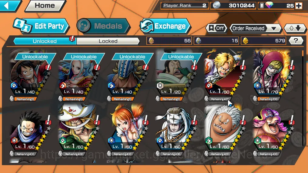 One Piece Bounty Rush Accounts Global|3EX 1Max|TGP Edward Mewgate,WI Trafalgar La image 7